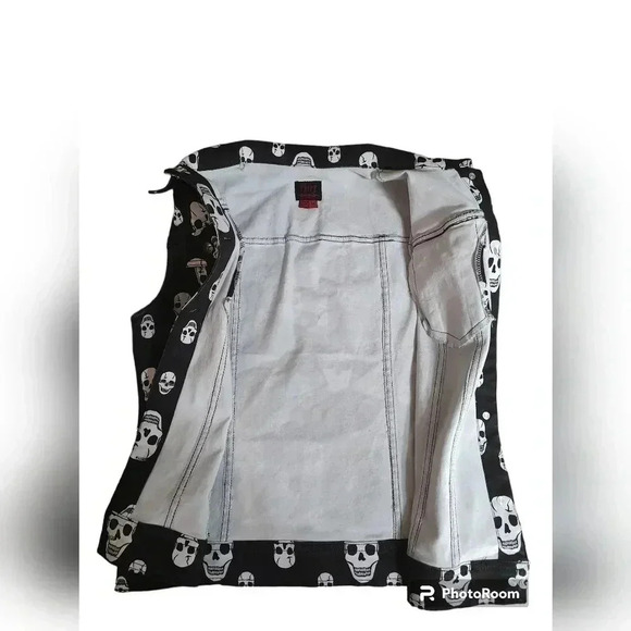 TRIPP TOXIC SKULL JEAN JACKET VEST - Picture 2 of 3
